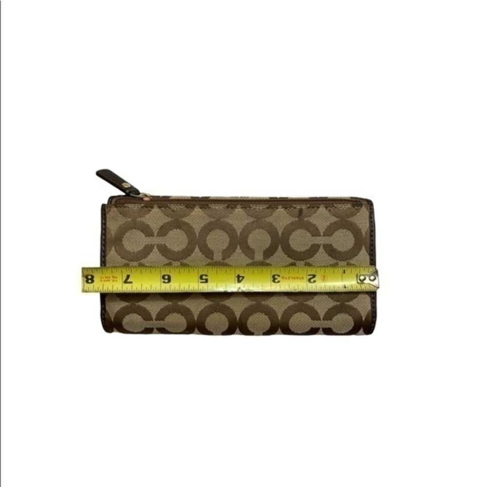 Coach checkbook khaki brown op c checkbook wallet - Picture 3 of 16